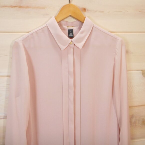 Chico's Black Label size 1 Women's M Pastel Pink Button-up Long Sleeve Blouse - Picture 2 of 12